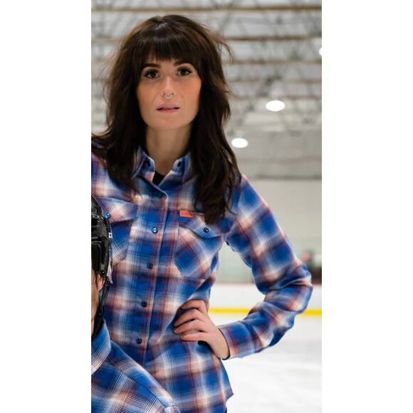 Dixxon The Great One Flannel Wayne Gretzky Tribute Blue Orange Women's Size XL - Picture 2 of 14